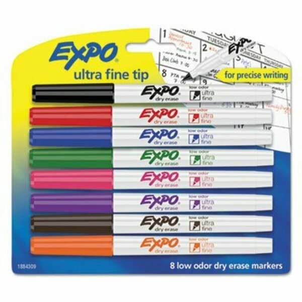 Sanford EXPO, LOW-ODOR DRY-ERASE MARKER, EXTRA-FINE NEEDLE TIP, ASSORTED COLORS, 8 Pieces 1884309